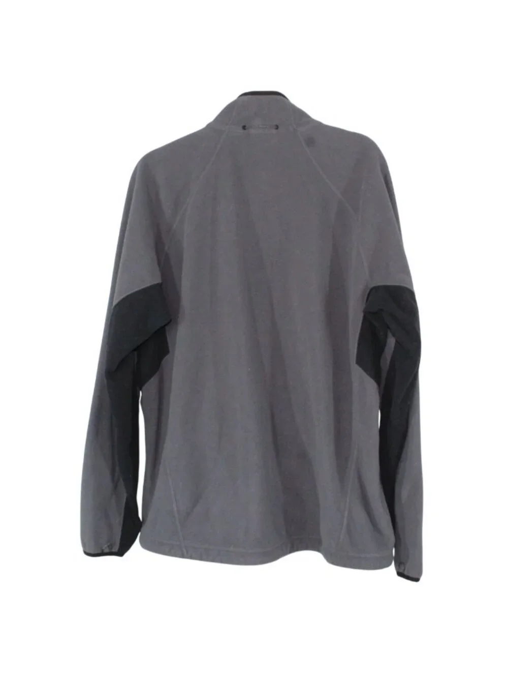 LL Bean Polartec Fleece Jacket Gray Black Full Zip Outdoor Coat Size L